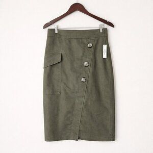 JOE FRESH | NWT Green Cargo Button Detail Midi Skirt – Women’s Size 4